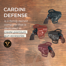 Cargar imagen en el visor de la galería, Cardini - Funda para panqueques OWB con dos ranuras para revólveres de punta chata