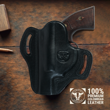 Cargar imagen en el visor de la galería, Cardini - Funda para panqueques OWB con dos ranuras para revólveres de punta chata