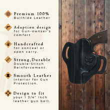 Cargar imagen en el visor de la galería, Cardini - Funda para panqueques OWB con dos ranuras para revólveres de punta chata