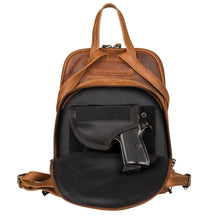 Load image into Gallery viewer, CONCEALED CARRY "ABBY" LEATHER BACKPACK