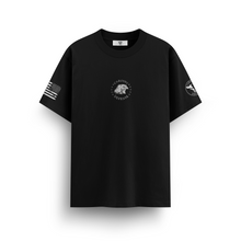 Cargar imagen en el visor de la galería, Cardini Defense “Defender’s Flag” American Flag Graphic Tee – Men’s Patriotic Eagle Shirt, 60/40 Cotton-Poly Blend, Black