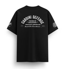 Load image into Gallery viewer, Cardini Defense “Heritage Standard” Logo Tee – Men’s Classic American Brand Shirt, 60/40 Cotton-Poly Blend, Sand