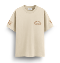 Load image into Gallery viewer, Cardini Defense “Heritage Standard” Logo Tee – Men’s Classic American Brand Shirt, 60/40 Cotton-Poly Blend, Sand