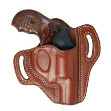 Cargar imagen en el visor de la galería, Cardini - Funda para panqueques OWB con dos ranuras para revólveres de punta chata