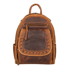 Load image into Gallery viewer, CONCEALED CARRY RFID "DAISY" LEATHER BACKPACK