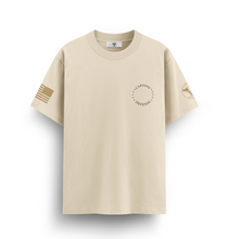 Load image into Gallery viewer, Cardini Defense “Liberty Strike” Eagle Graphic Tee – Men’s Patriotic Vintage Shirt, 60/40 Cotton-Poly Blend, Sand