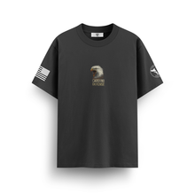 Cargar imagen en el visor de la galería, Cardini Defense “Freedom Seekers” Eagle Graphic Tee – Men’s Patriotic Two-Sided Shirt, 60/40 Cotton-Poly Blend, Black