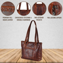 Load image into Gallery viewer, CONCEALED CARRY "PEYTON" LEATHER TOTE FOR WOMEN