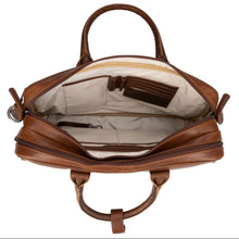 Cargar imagen en el visor de la galería, MALETÍN PARA ORDENADOR DE PIEL CON TRANSPORTE OCULTO "HAYDEN" CON ORGANIZADOR RFID