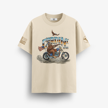 Load image into Gallery viewer, Cardini Defense “Bigfoot Rider” Graphic Tee – Men’s Patriotic Motorcycle Shirt, 60/40 Cotton-Poly Blend