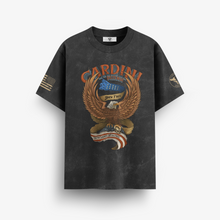 Load image into Gallery viewer, Cardini Defense “Land of the Free” Eagle Graphic Tee – Men’s Vintage Patriotic Shirt, 60/40 Cotton-Poly Blend