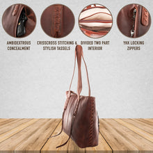 Load image into Gallery viewer, "NORAH" LARGE LEATHER TOTE | CONCEALED CARRY PURSES FOR WOMEN