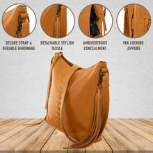 Load image into Gallery viewer, CONCEALED CARRY PURSE &quot;BLAKE&quot; SCOOPED LEATHER CROSSBODY

