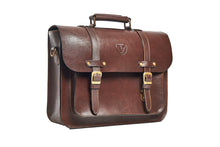 Load image into Gallery viewer, Cardini Leather Bag Coffee Front 
