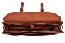 Load image into Gallery viewer, Cardini Leather Briefcase Top Closed
