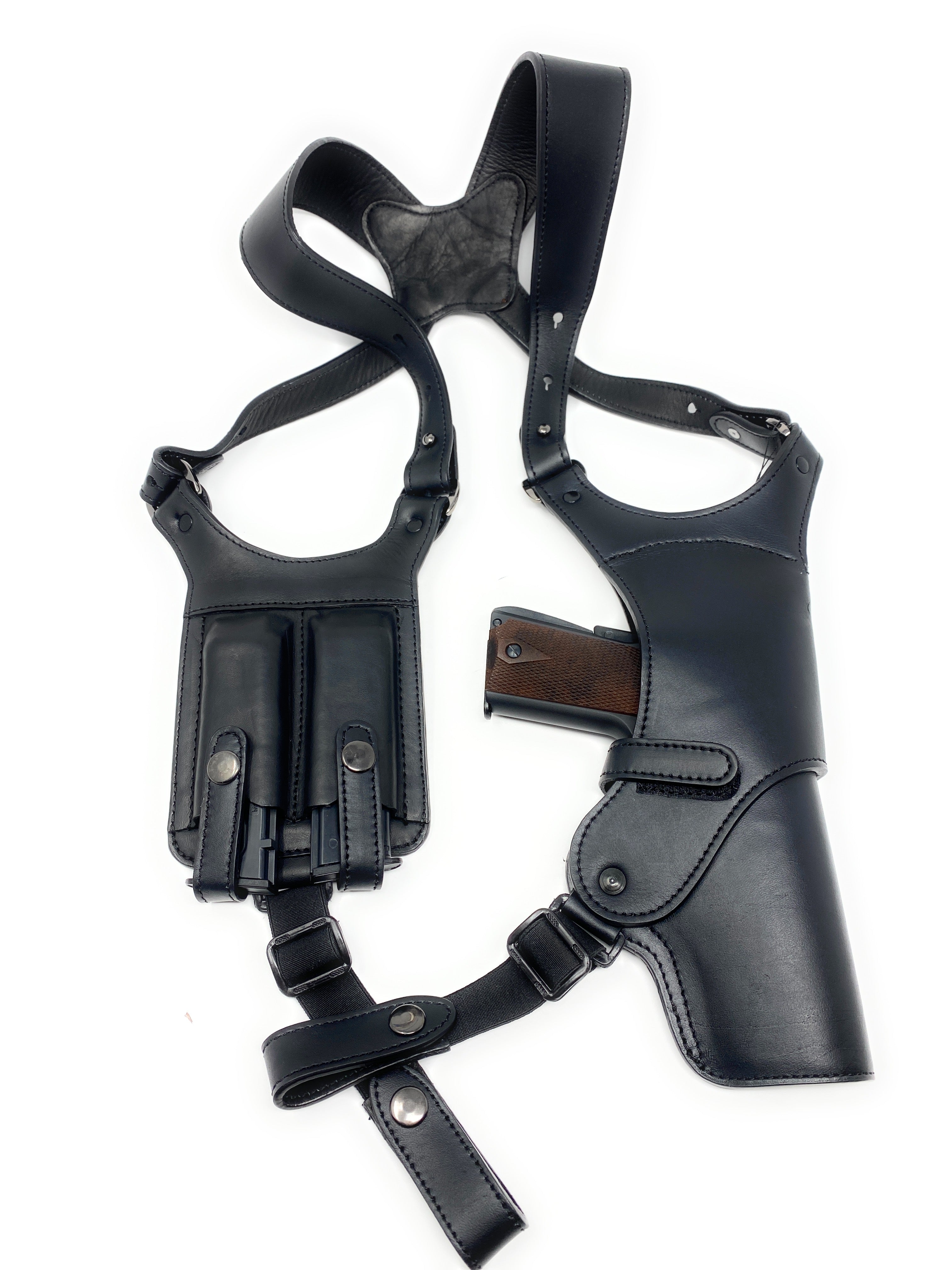 Tactical Holster Shoulder Genuine Real Leather and Mag Vest Pistol P7B6